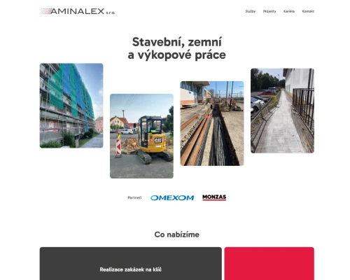 Ukázka webu Aminalex